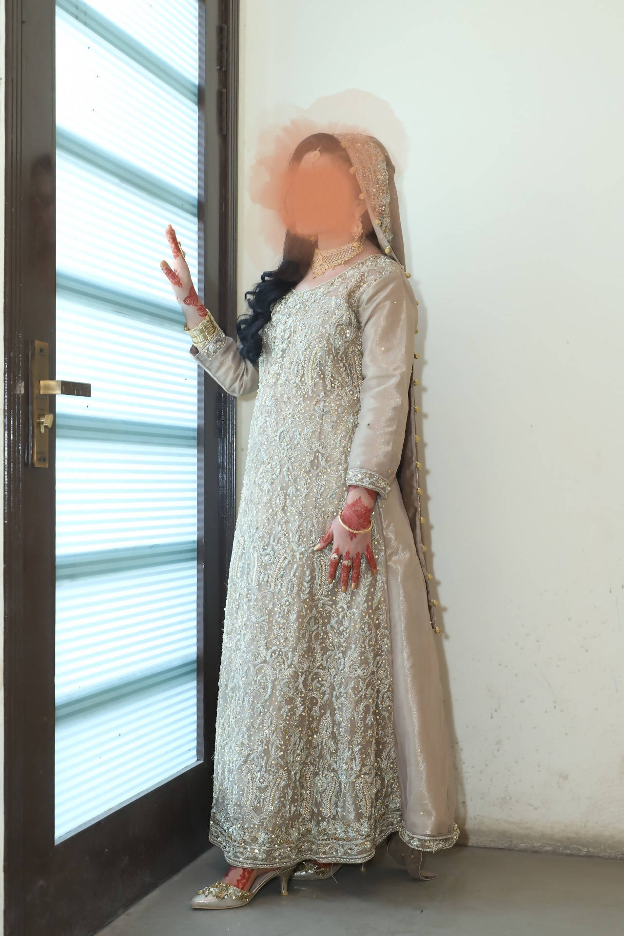 Silver Bridal Maxi for Walima | Women Bridals | Worn Once