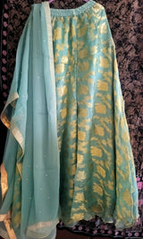 AK collection | Blue Embroidered 3 PC chiffon Suit | Women Branded Formals | Medium | New