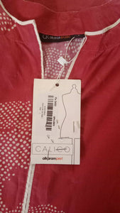 Al Karam | red embroidered shirt | Women Branded Kurta | Large | New