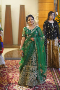 Traditional Green lehnga (Small)| Women Formals | Worn Once