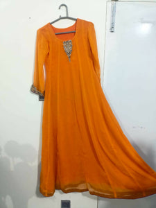 Orange Maxi (frock) with jacket (koti) | Women Frocks & Maxi | Worn Once