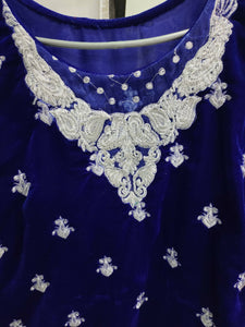 Blue Color 3 Pc Suit | Women Locally Made Formals | Medium | Worn Once