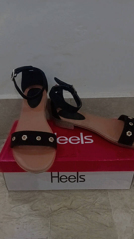 Heels | Brown & Black Flat Sandals (Size: 38) | Women' Shoes | New