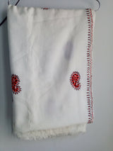 Red & Black Handmade Embroidered Shawl | Women Accessories | Large | New