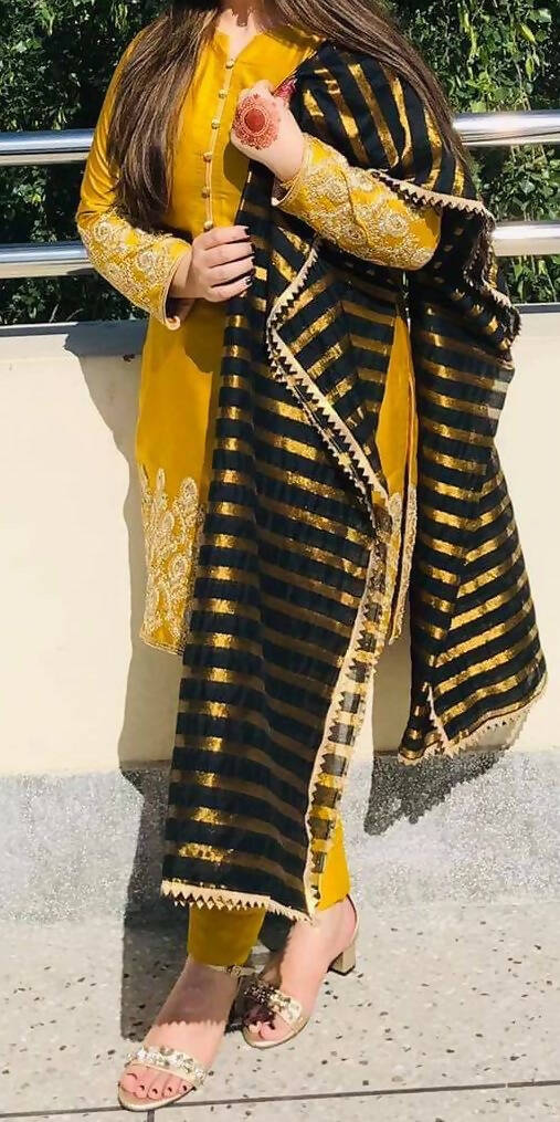 Golden Formal Suit | Women Locally Made Formals | Large | Preloved
