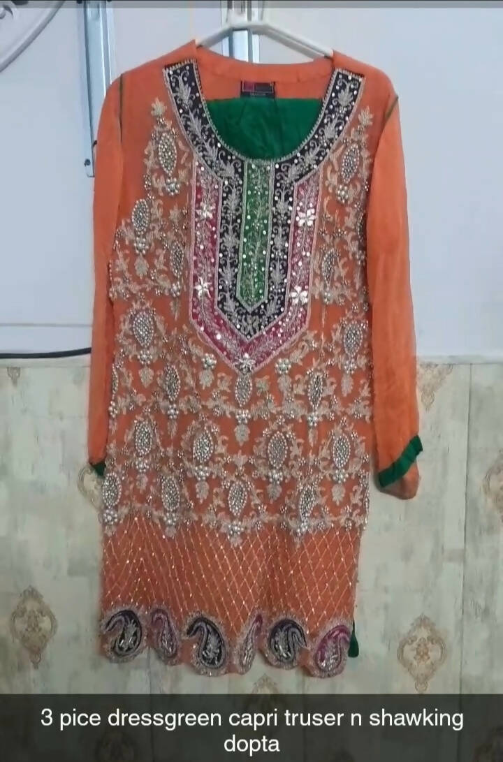 Altehzeeb | Embroidered frock with dupatta (Size: M ) | Women Branded Formals | Worn Once