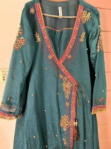 Saima | Blue Embroidered Frok | Worn Once