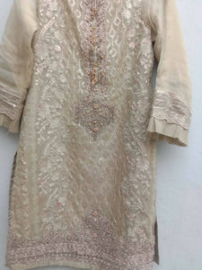 Sadabahar | Organza Embroidered Formal Dress (Size: L ) | Women Formals | Worn Once