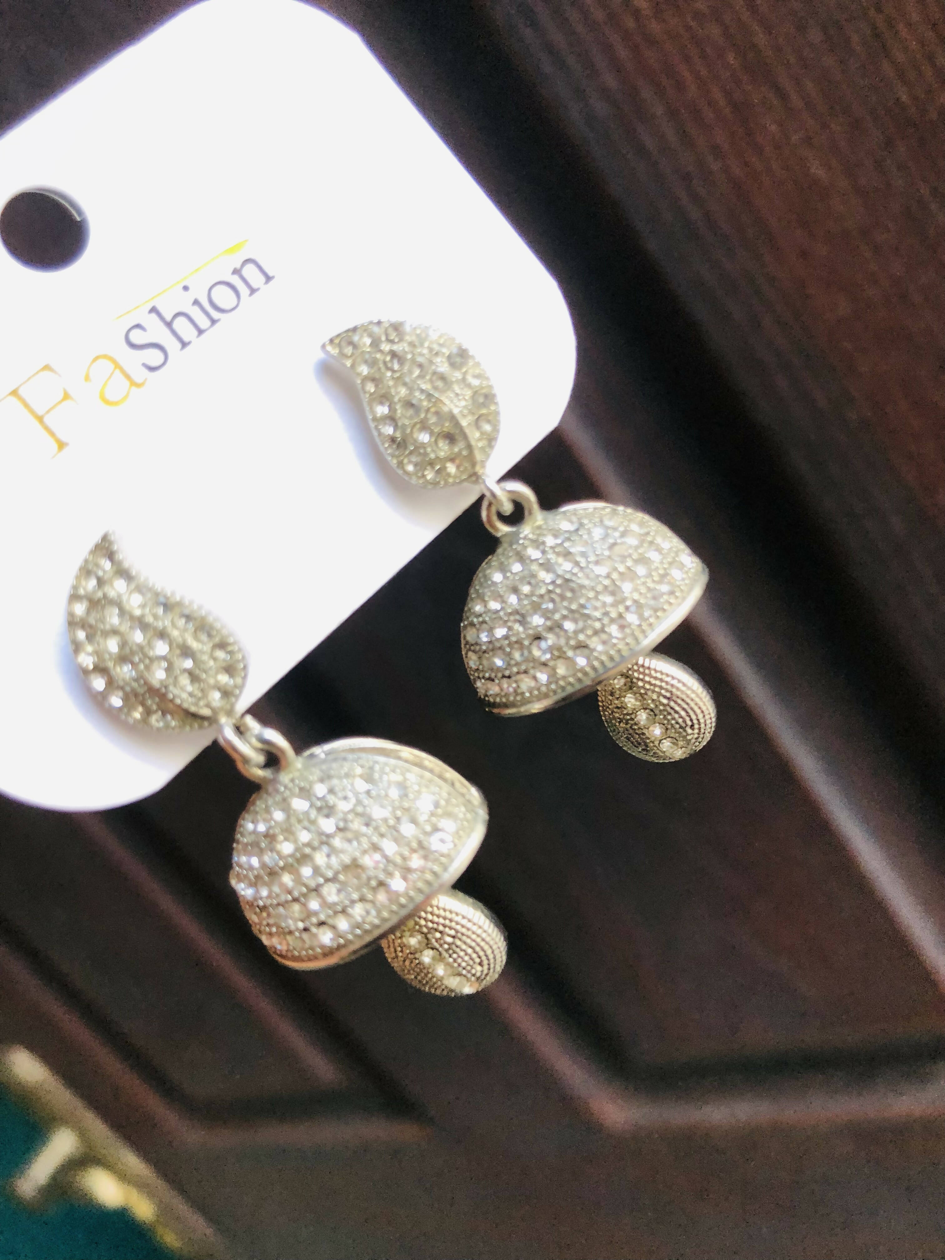 Silver zircon earrings | Women Jewellery | Brand New