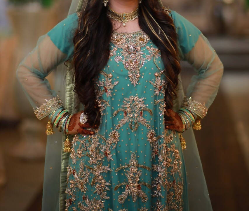 Blue Refined Walima Bridal maxi | Women Bridals | Medium | Worn Once