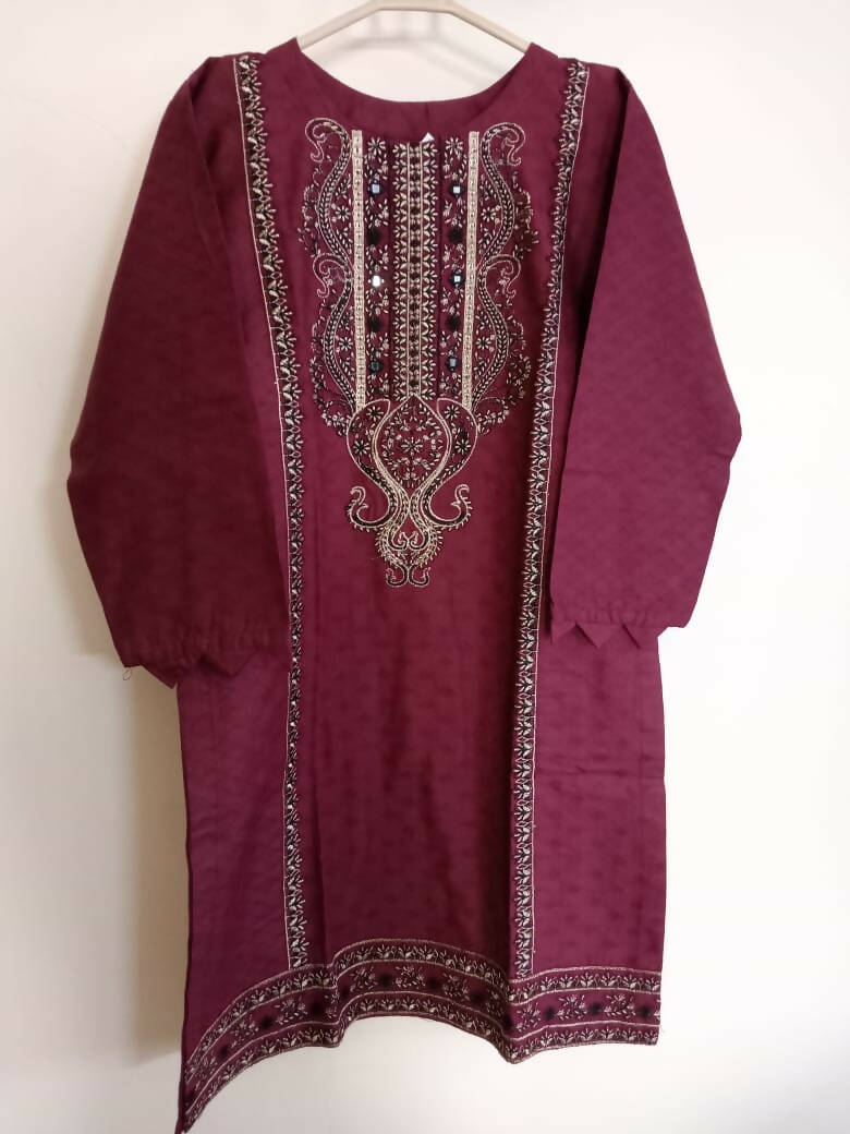 Maroon Embroidered Kurta | Women Locally Made Kurta | XSmall | New