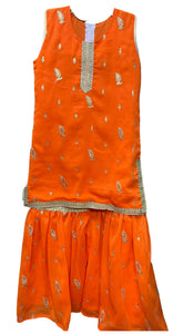 Orange Gharara (1-7 years) | Girls Shalwar Kameez | Brand New