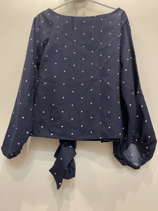 Western Polka dot navy blue shirt | Women Tops & Shirts | Small | New