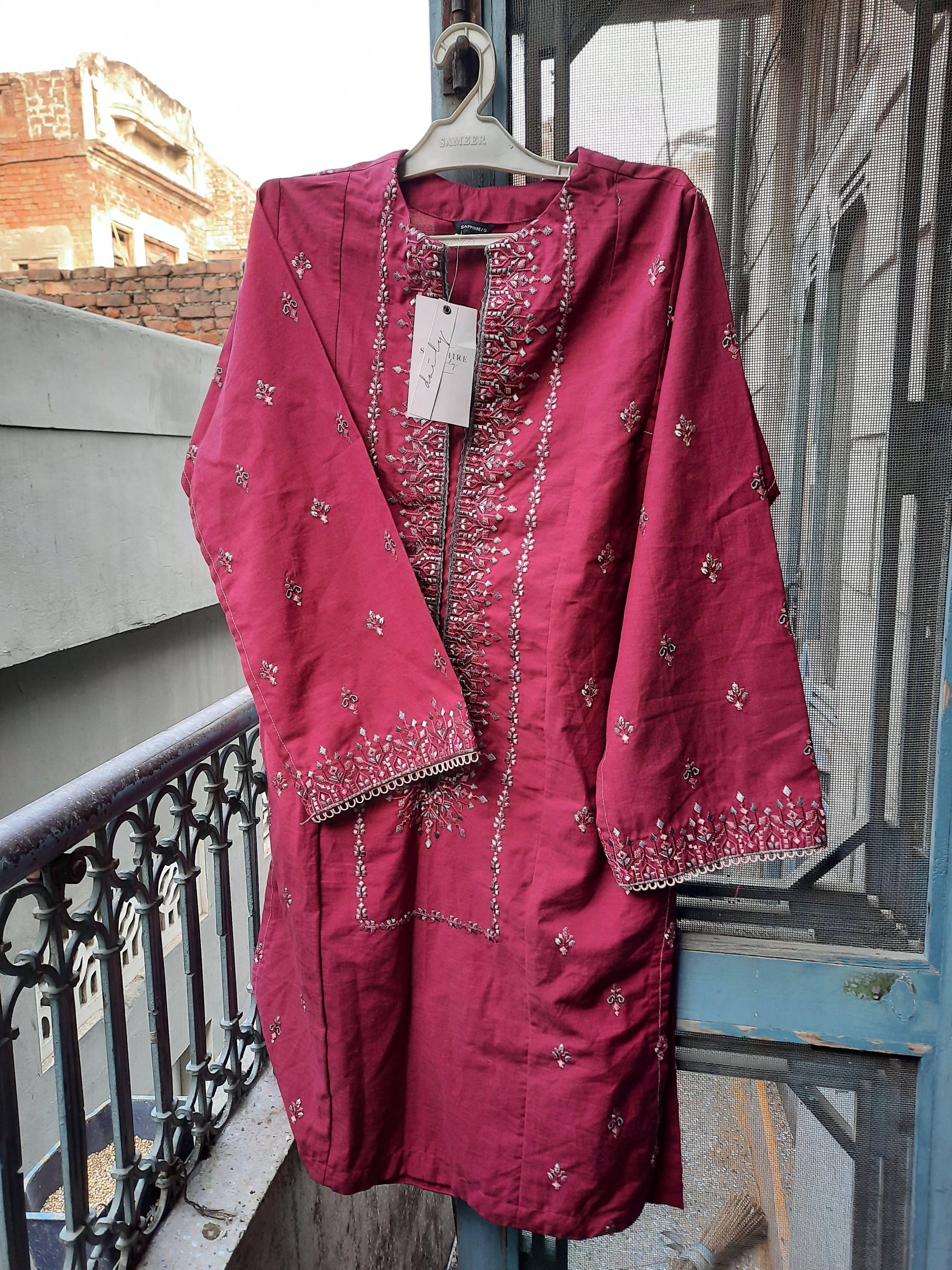 Sapphire | Pink Kurta | Women Branded Kurta | Small | Brand New with Tags