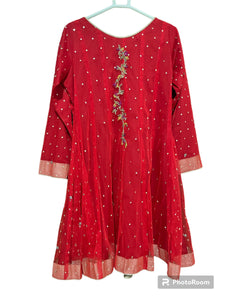 Formal Red Embroided Suit | Women Locally Made Formals | Small | Worn Once