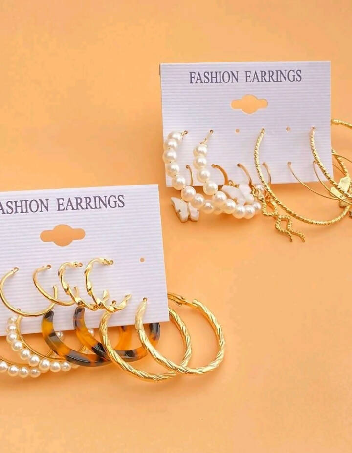 SHEIN | 10 Pairs Faux Pearl and Butterfly Decor Earrings| Women Jewelry | Brand New