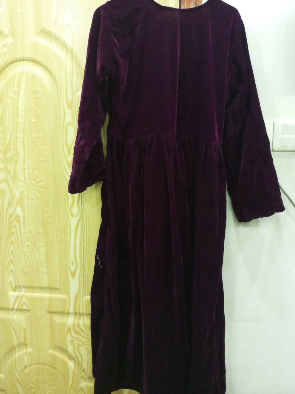 Stylish Mehroon Velvet Long Frok | Women Froks & Maxis | Small | Worn Once