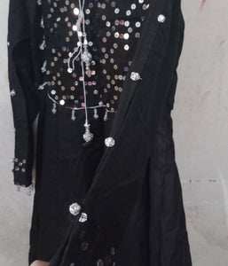 Black 3 piece Black Dress (Size: M )| Women Frocks & MAxis | Worn Once