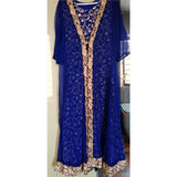Electric Blue Chiffon Double Layer Maxi | Women Frocks & Maxis | Medium | Worn Once
