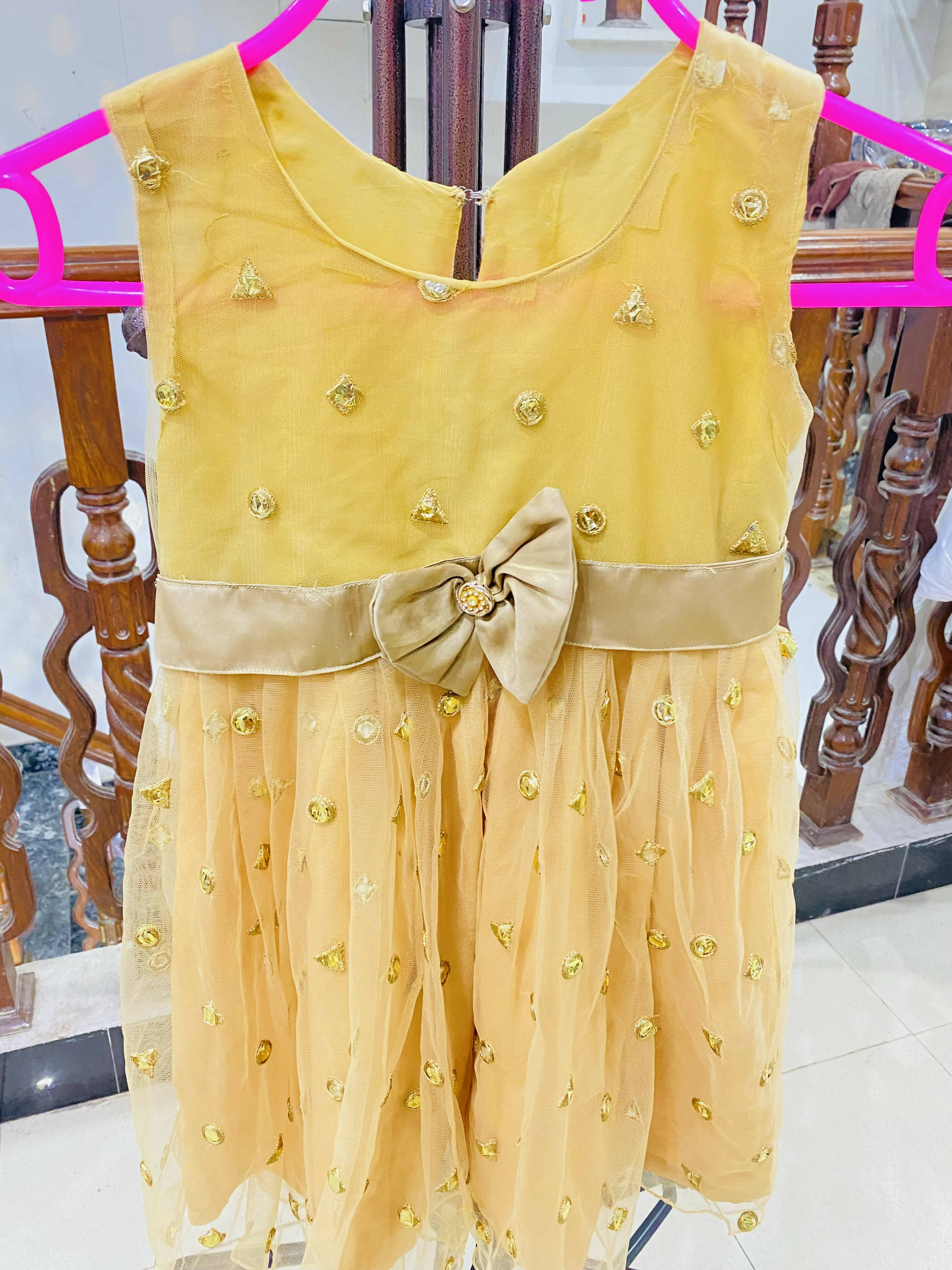 Gold Color Frock ( Size: S ) | Girls Skirt & Dresses | Preloved