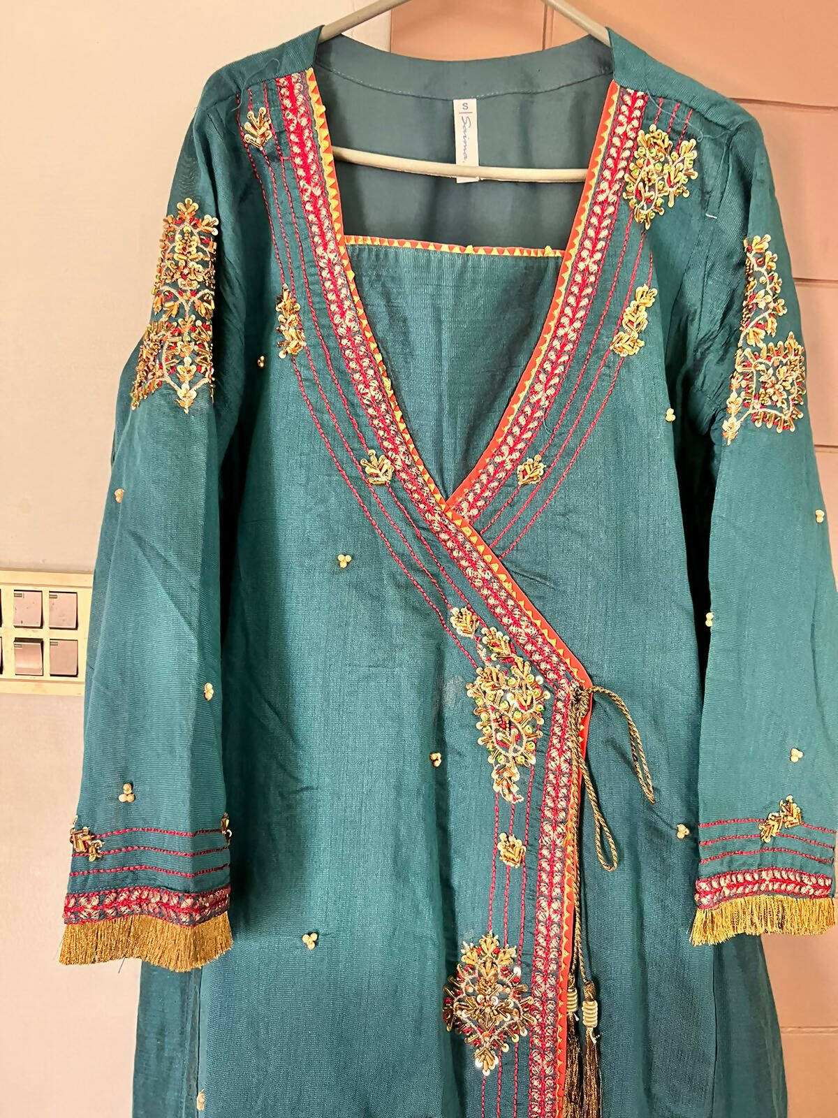 Saima | Blue Embroidered Frok | Worn Once