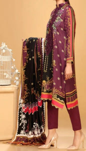 Stylo | Maroon 3 Piece Suit | Women Branded Kurta | Worn Once