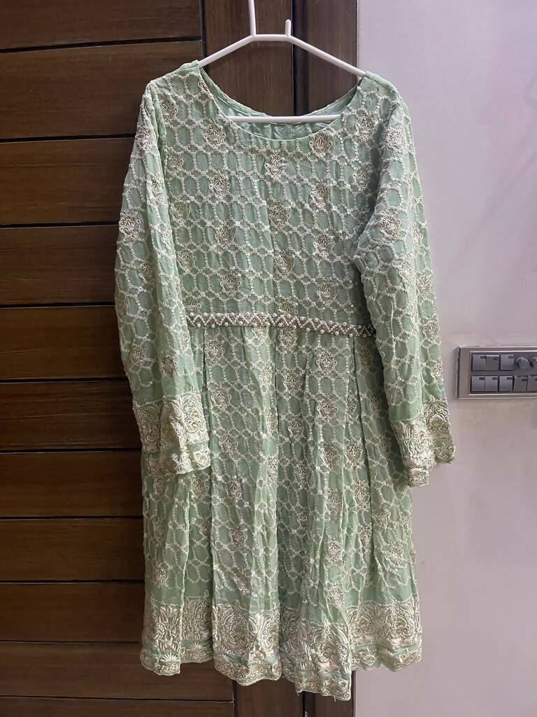 Mint green Peplum, trouser, duppata | Women Formals | Preloved