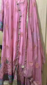 Breeze |  Embroidered Chiffon Suit | Women Branded Formals | Medium | Worn Once