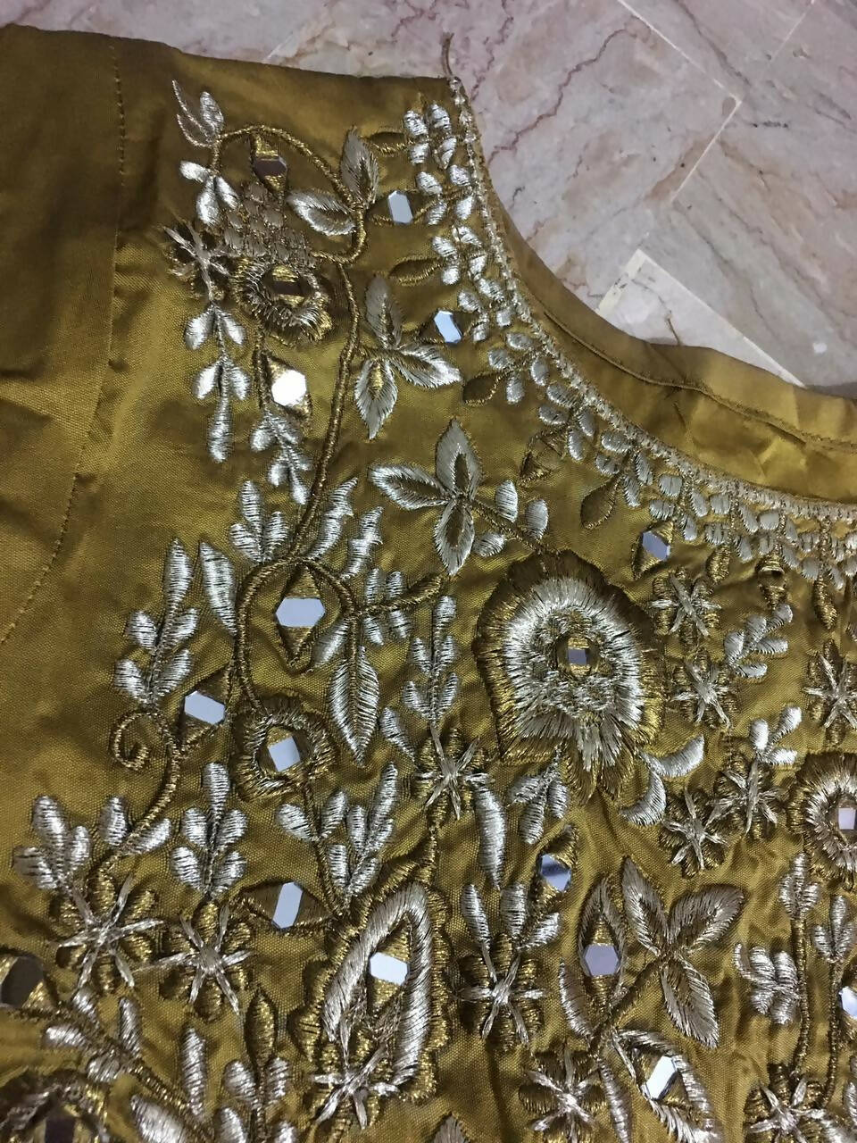 Stylish Dhaani Color Frocks | Mirror Embroidered Work | Women Frocks & Maxis | Large | New