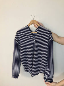 Mantra | Black White Oversized Striped Shirt | Women Tops & Shirts | Brand New