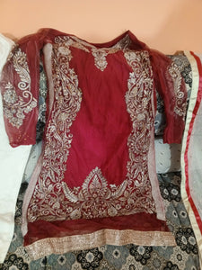 Stylish Maroon Suit | Women Locally Made Formals | Medium | Worn Once