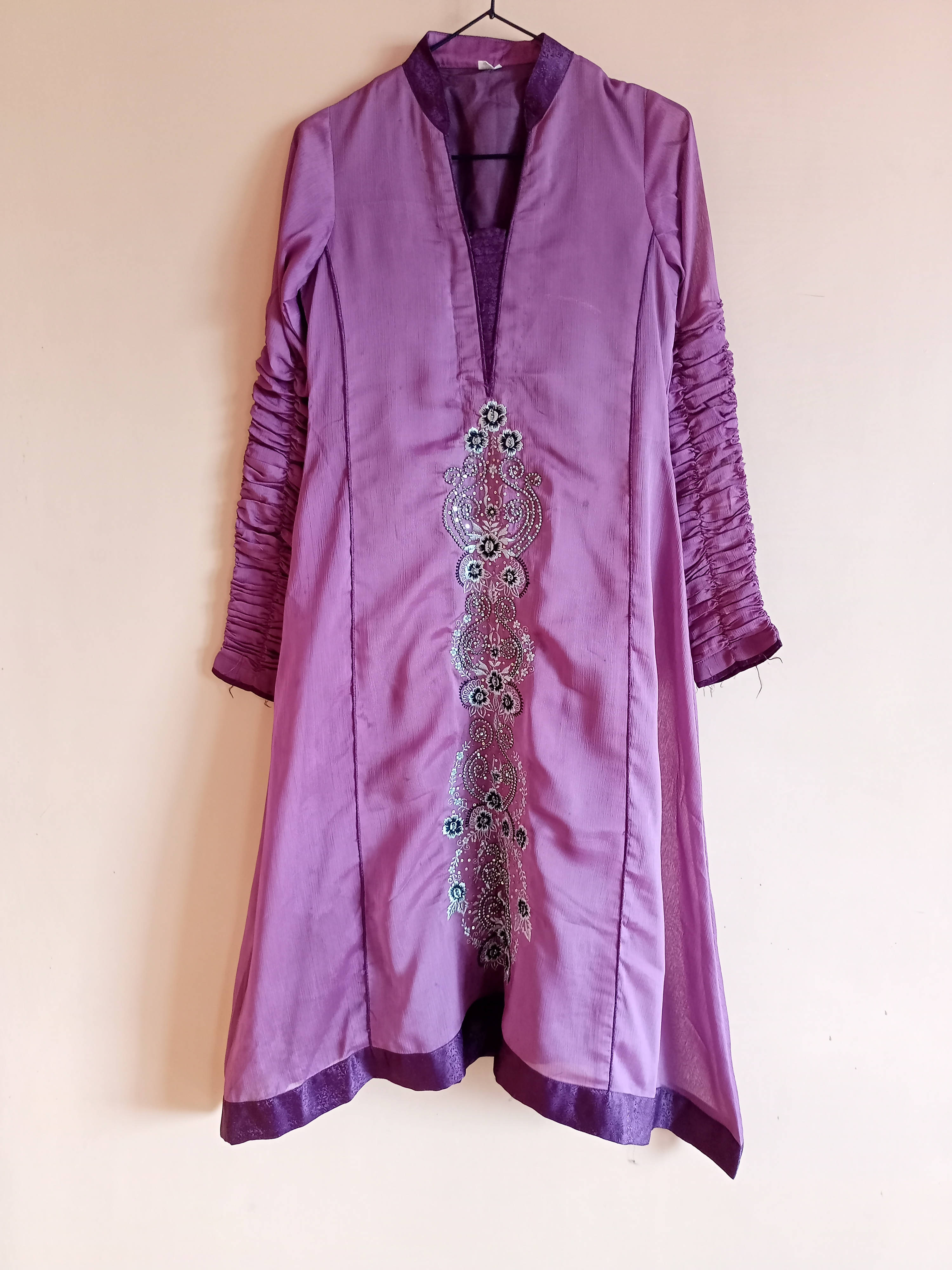 Purple 3 PC Chiffon Suit | Women Locally Made Formals | Small | Preloved