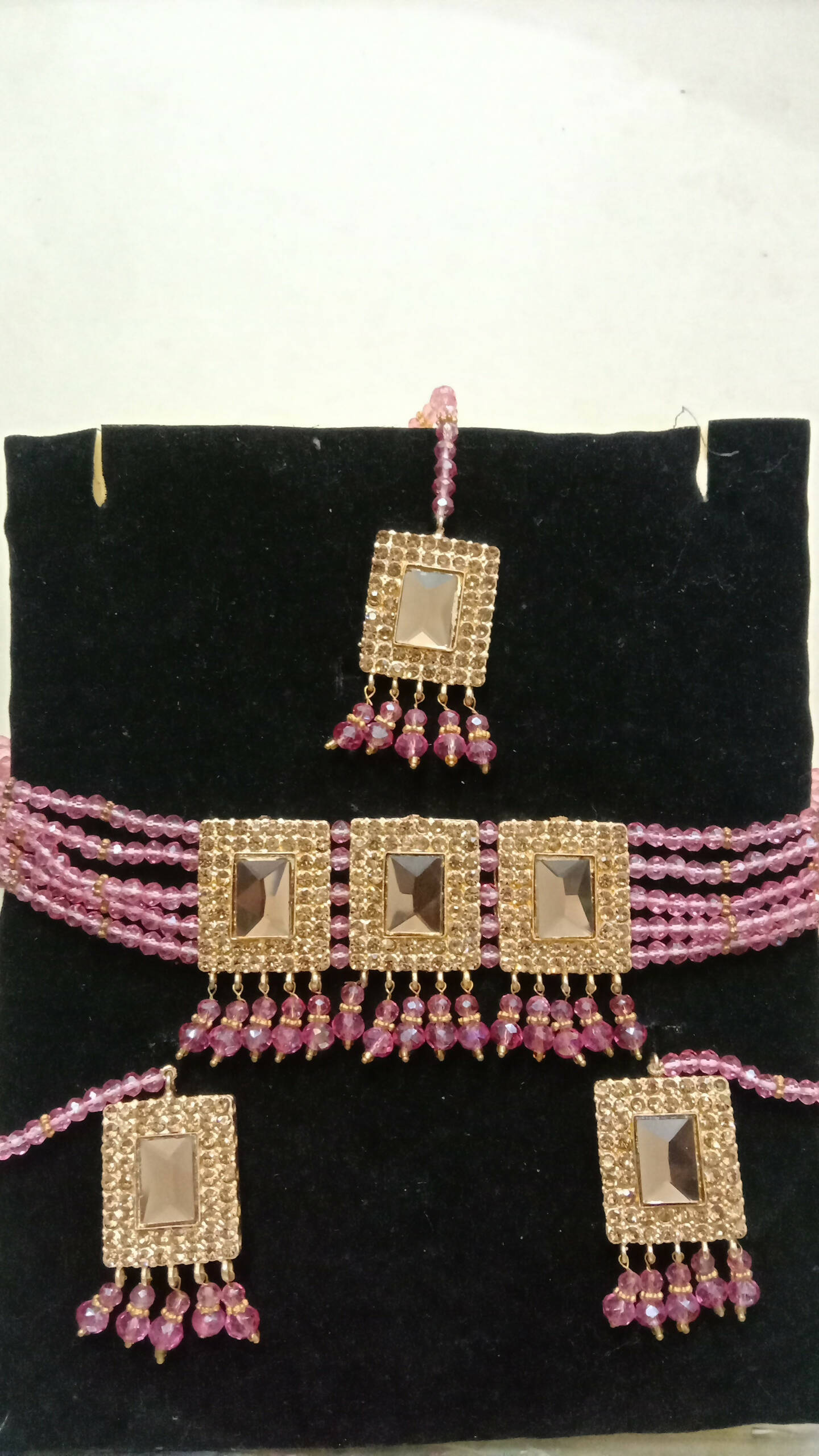 Pink & Golden Choker Set | Women Jewelry | New