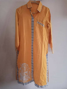 Zellbury | Yellow embroidered kurti | Women Branded Kurta | Brand New
