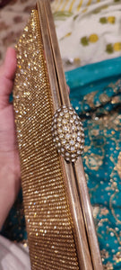 Golden Fancy Bag| Women Bags |Clutches | Small | Preloved