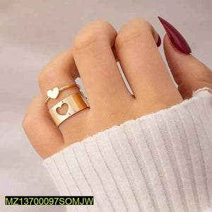 Pair of Trendy Couple Heart Rings | Men & Women Accessories |Brand New