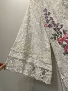 White embroidered kurta (Size: S ) | Women Kurta | New