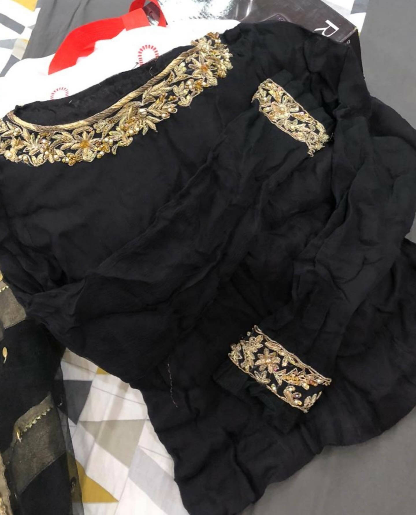 Black net saree | Women Sarees | Women Formals | Worn Once