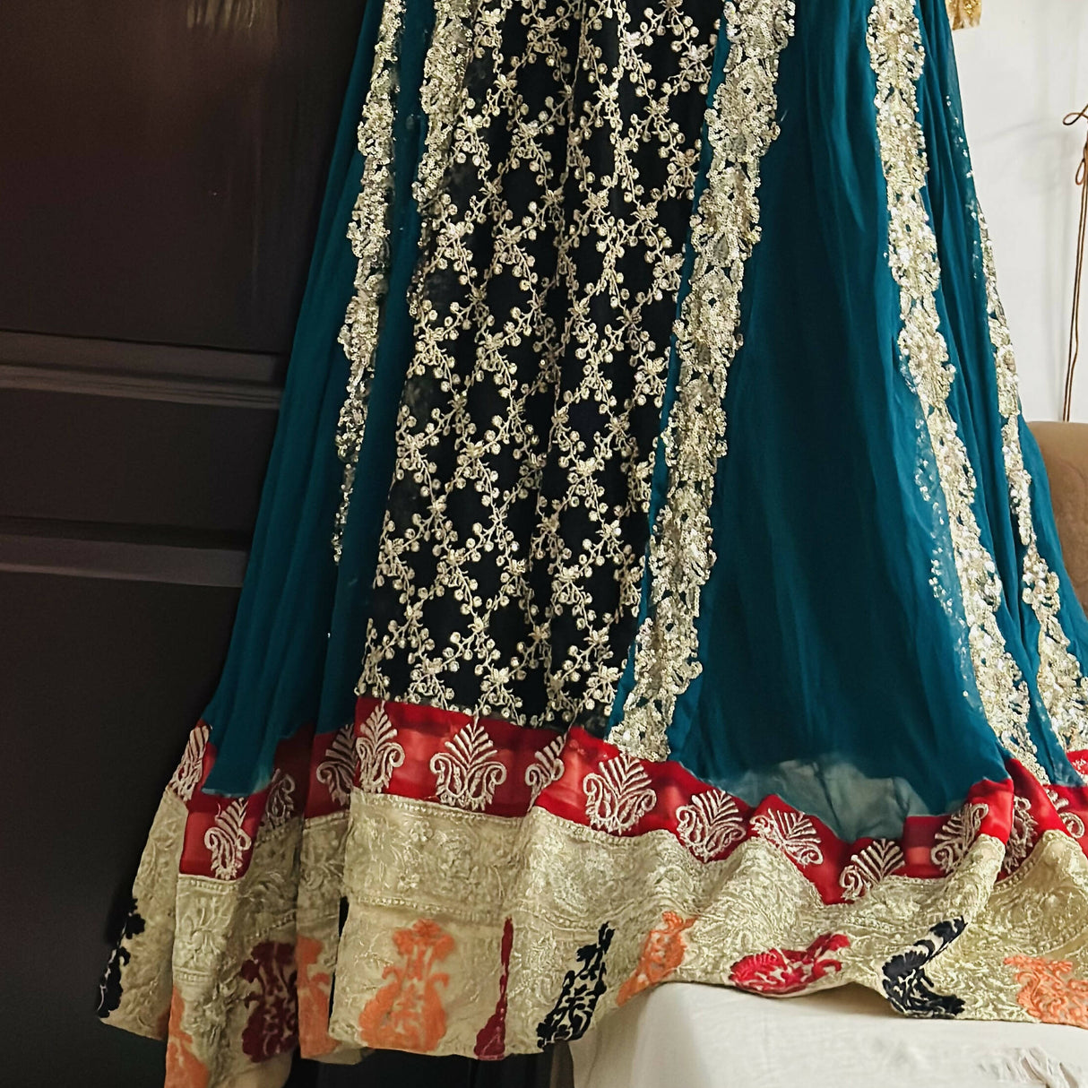 Stylish Chiffon Long Frock | Women Frocks & Maxis | Medium | Worn Once