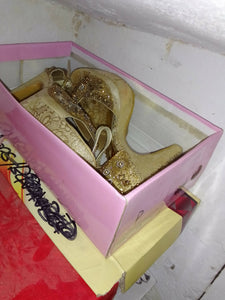 Golden Heels (Size: 8) | Women Shoes | Worn Once