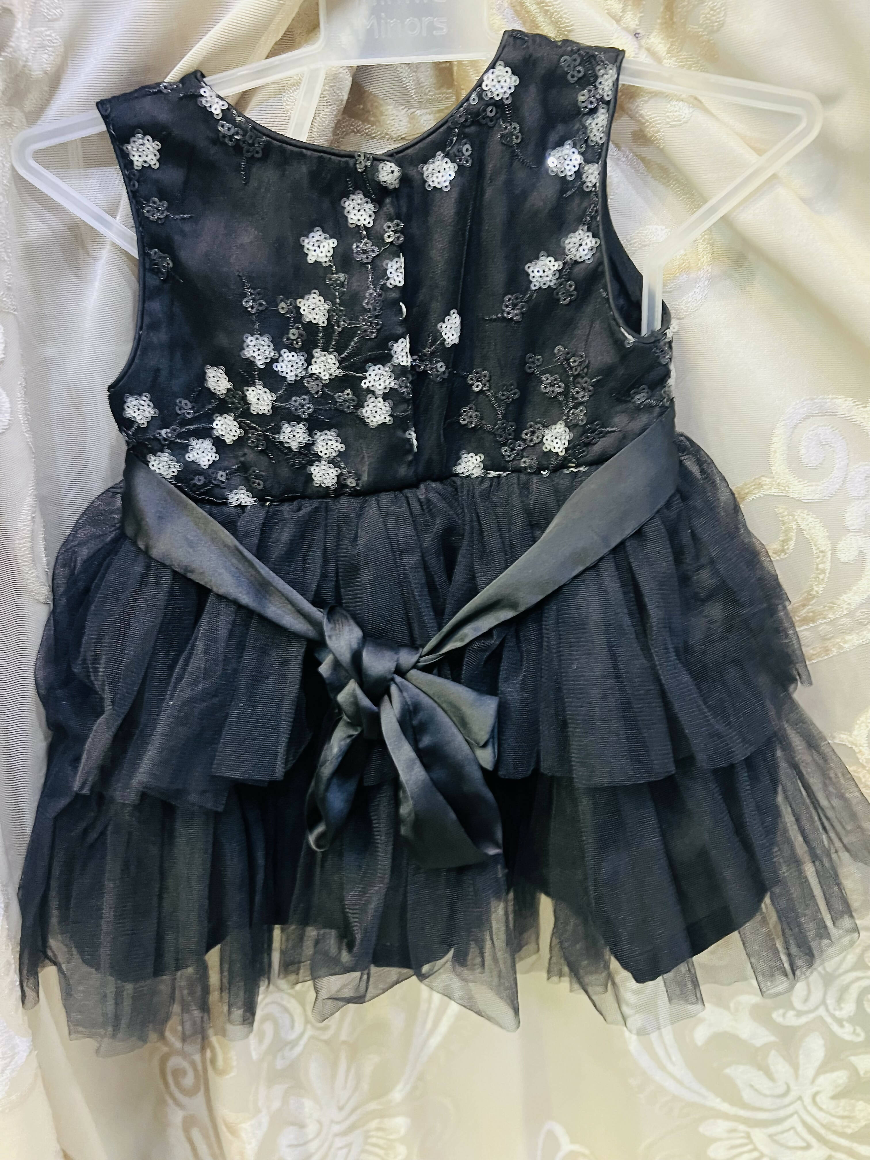 Minnie Minors | Black Baby Frock (Size: S | 0 to 3 months )| Girls Skirt & Dresses | New