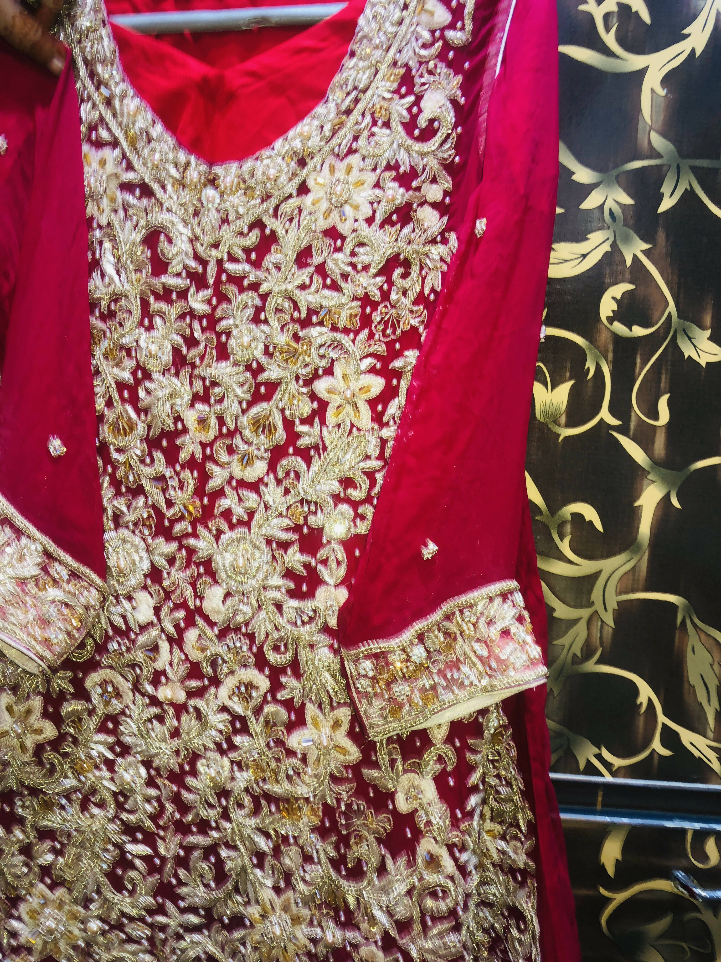 Atiya boutique | Embroidered Bridal Frok | Women Bridals | Medium | Worn Once