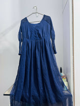 Navy Blue Chiffon Maxi | Women Frocks & Maxis | Medium | New