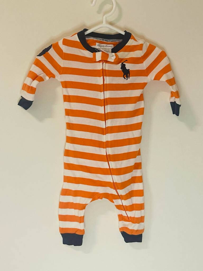 Ralph Lauren | Orange Onesie 3 months | Kids Bodysuits & Onesies | Preloved