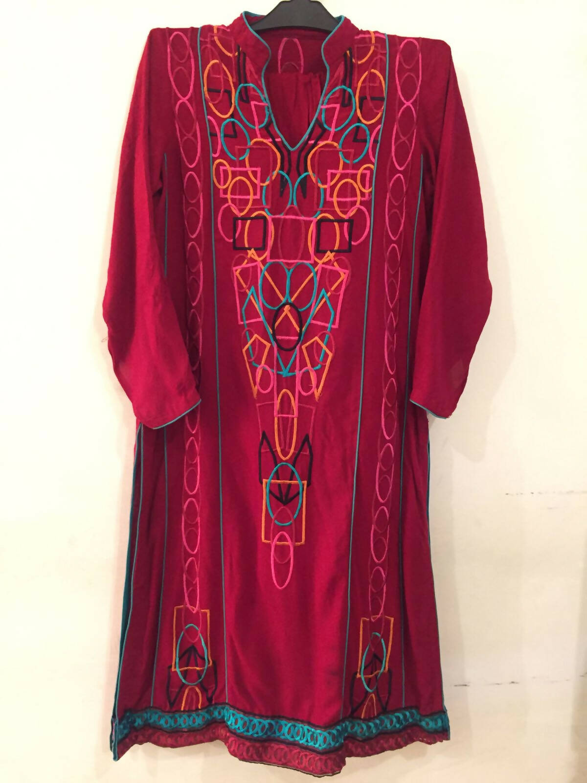 Al Karam | Red embroidered 2pc marrina Kurta Shalwar | Women Branded Kurta | Worn Once