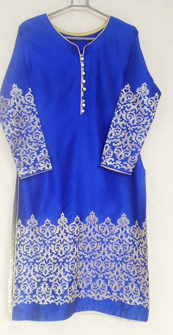 Limelight | Blue causal wear embroidery shirt | Women Branded Kurta | Brand New