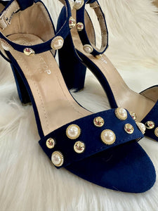 Navy Blue Block Heels | Women Shoes | Size: 36 | New