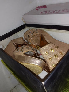 Golden Heels (Size: 7 ) | Women Shoes | New