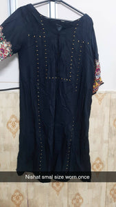 Nishat | Black Kurta | Women Branded Kurta | Worn Once