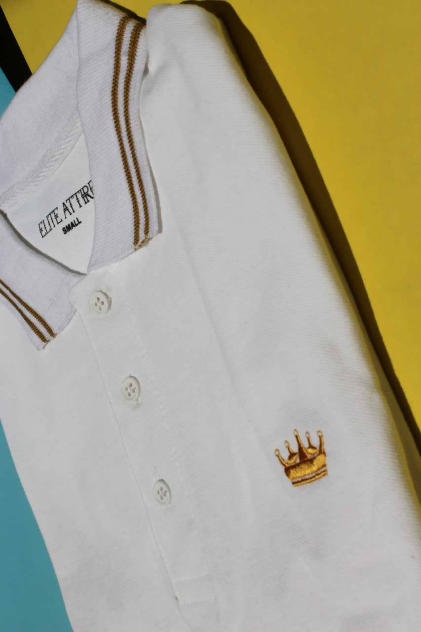 Elite Attire | White polo shirt| Men T-Shirts & Shirts | Brand New